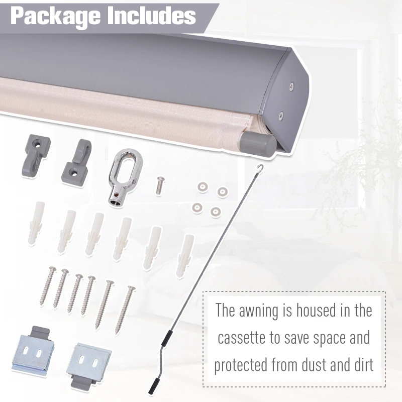 Outsunny Window Roller Blind Home Roll Up Blackout Sun Shade Quality Cover Cream White