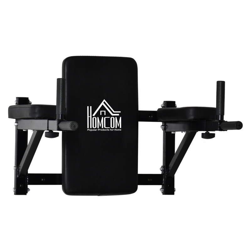 HOMCOM Wall Mounted Dip Station Knee Leg Raise Chin Up Pull Up Rack Home Gym Fitness Exercise Workout Bars New