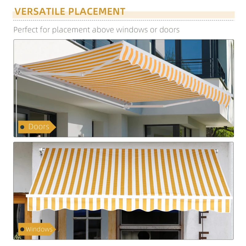 Outsunny 10' x 8' Manual Retractable Sun Shade Patio Awning