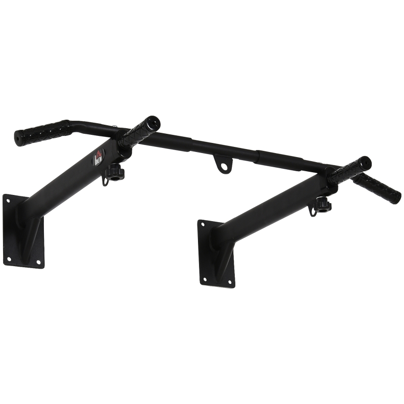 HOMCOM Wall Mounted Pull Up Bar Strengthen Muscle Full Body Train Sandbag Hanger For Boxing & Trainings,Black