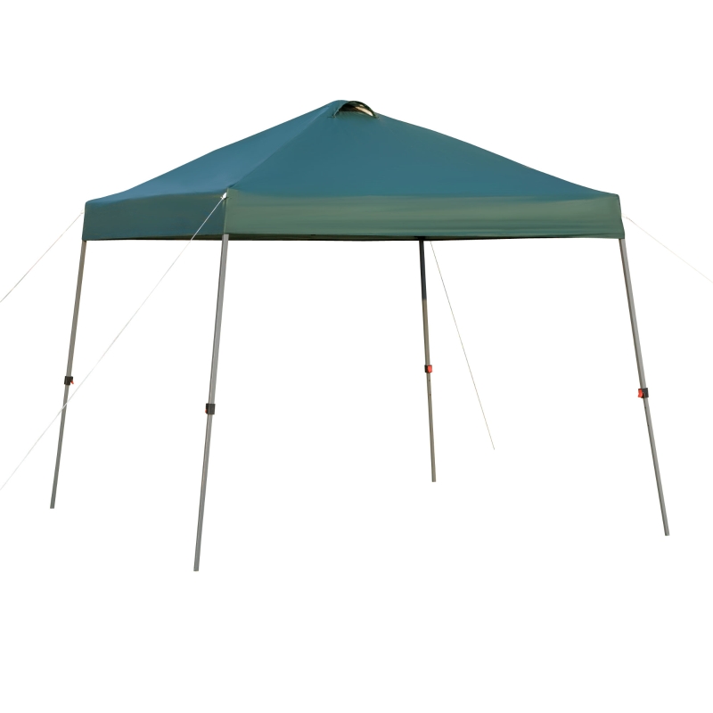 OUTSUNNY 3 x 3m Outdoor Pop-Up Party Tent Canopy with Top Vent, 3-Level Adjustable Height and Roller Bag, Dark Green