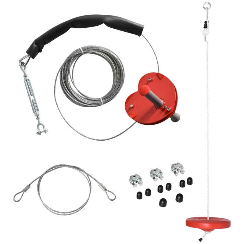 Outsunny 20 m Zipline Kit Kinder SlacklineSet für Garten Outdoor