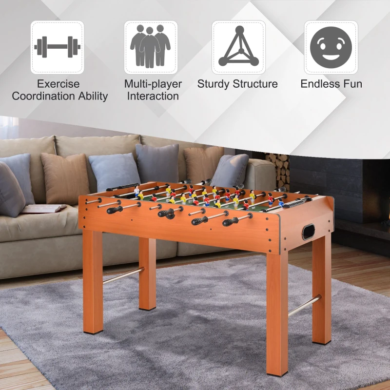 HOMCOM 1.2m/48" Wooden Soccer Foosball Table Heavy Duty for Arcades ,Pub, Game Room,8 Rods,2 Balls