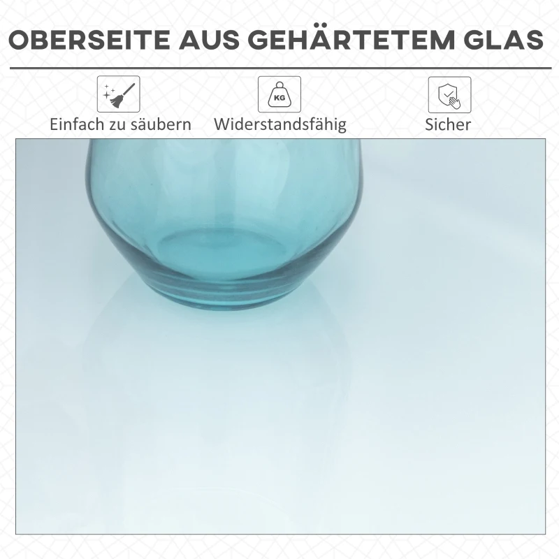 Składany Stół Ogrodowy Outsunny z Otworem na Parasol, Biały, 110 x 70 x 70 cm