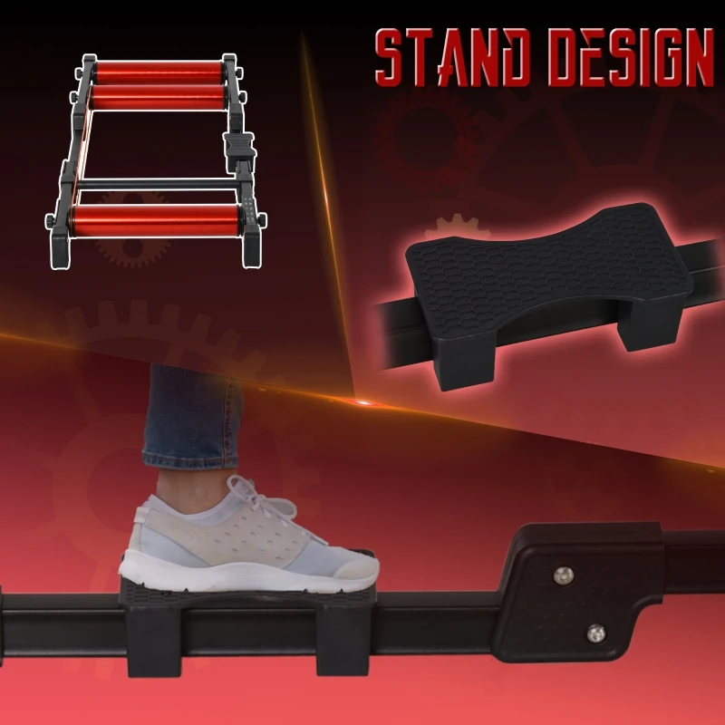 HOMCOM Bicycle Rollers Foldable&Adjustable Indoor Fitness Aluminum