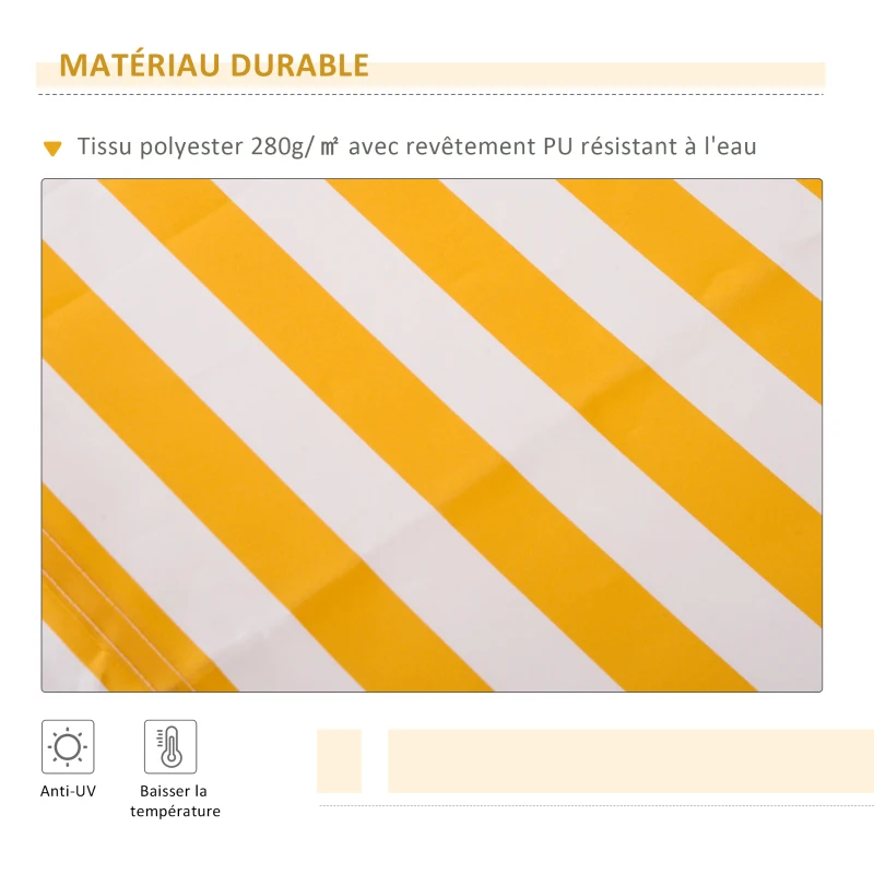 Outsunny 10' x 8' Manual Retractable Sun Shade Patio Awning