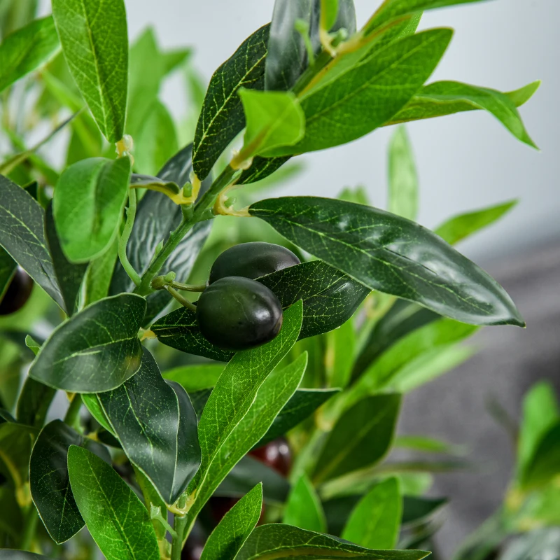Outsunny Artificial Olive Tree Decorative Plant with Nursery Pot, Fake Plant for Indoor Outdoor Décor, 120cm