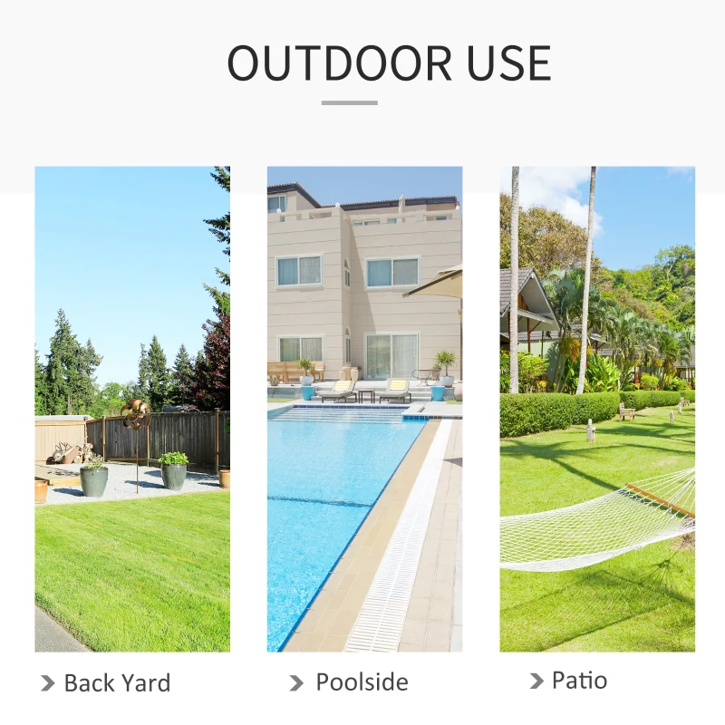 Outsunny Macrame Hanging Chair Swing Hammock for Indoor & Outdoor Use with Backrest, Cotton-Polyester Blend,Fringe Tassels, White