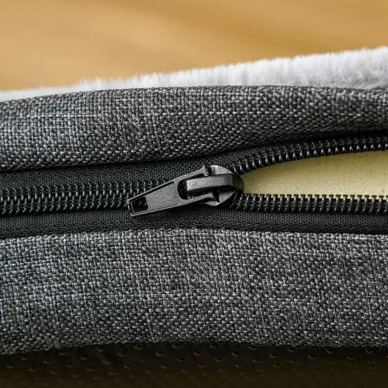 PawHut Raised Dog Bed for Medium-Sized Pet Metal Frame PP Cotton Sponge Cushion Grey 93.5 cm x 69 cm x 48.5 cm