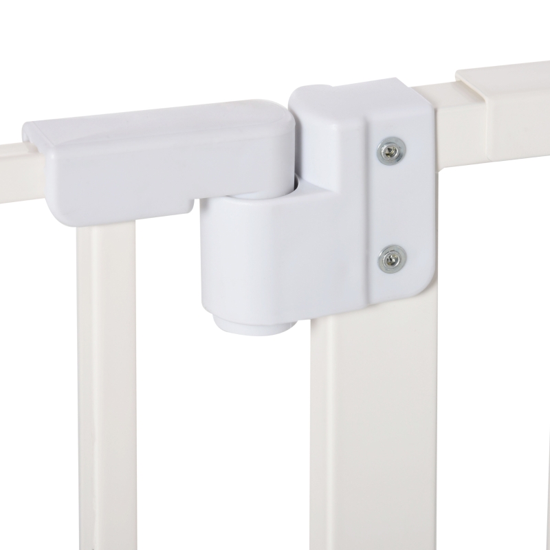 PawHut Pet Safety Gate Dog Barrier Protector Home Doorway Corridors Room Divider Stair Guard with Extension and Adjusting Screws White 76.2 x 102.5cm