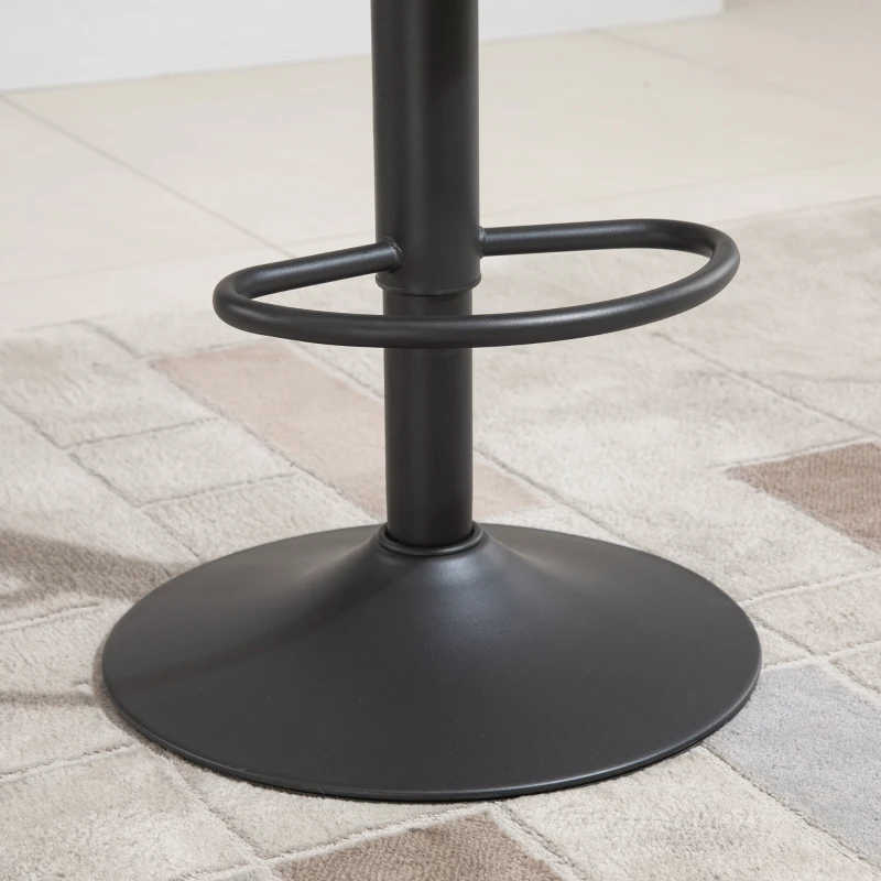 HOMCOM Retro Barstools Set of 2 PU Leather Adjustable Height Swivel Bar Chairs with Footrest for Kitchen, Counter, Home Bar