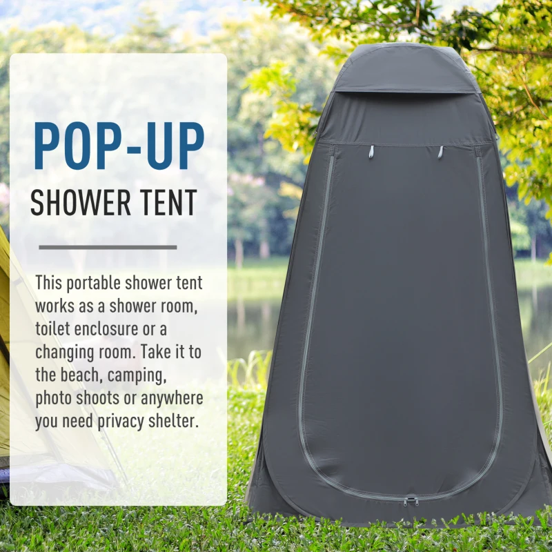 OUTSUNNY Pop Up Camping Shower Tent Portable Dressing Changing Room Black