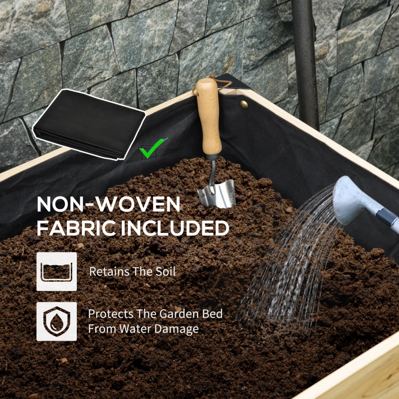 Outsunny Raised Garden Bed, Metal Frame Elevated Planter Box for Backyard, Patio to Grow Vegetables, Herbs, and Flowers, 80cmx60cmx74cm