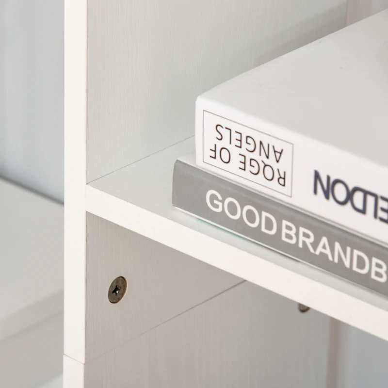 HOMCOM 6-Tier MDF Modern Bookshelf Floor Standing Home Office Storage Furniture Shelving White