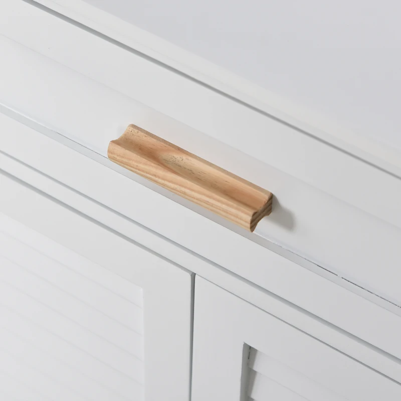 Kleankin Freestanding Bathroom Storage Cabinet with Double Shutter Door and Drawer, Toilet Vanity Cabinet, Narrow Organizer, White