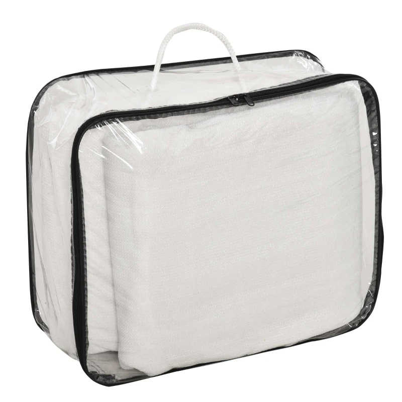 Outsunny Sun Shade Sail Rectangle 4x6m Canopy for Outdoor Patio Lawn Deck Garden Pergola UV Block High Density PE Fabric D-Ring Included Cream White