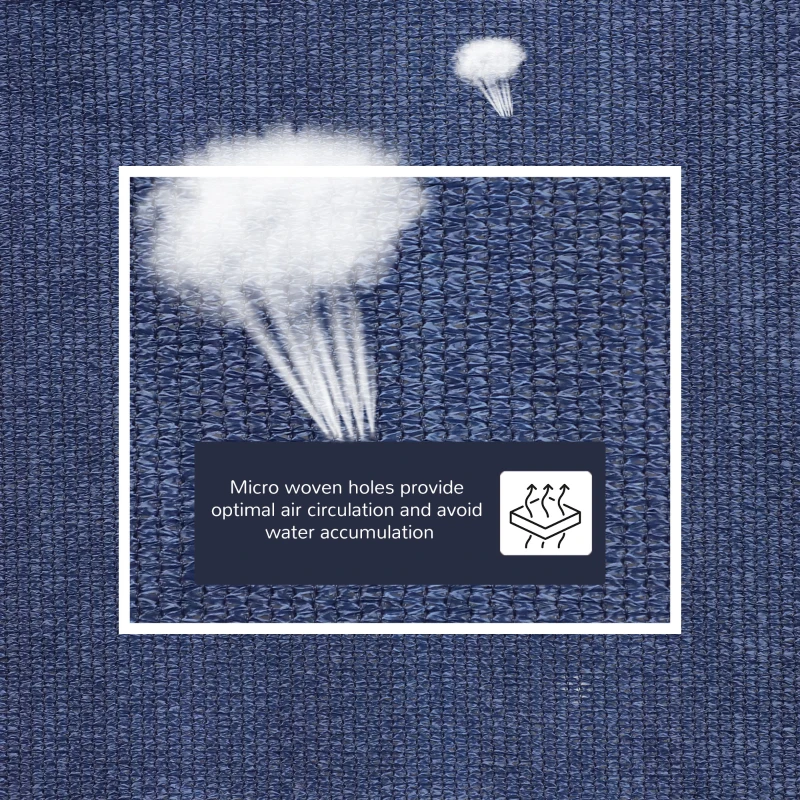 Outsunny Sun Shade Sail Rectangle 4x6m Canopy for Outdoor Patio Lawn Deck Garden Pergola UV Block High Density PE Fabric D-Ring Included