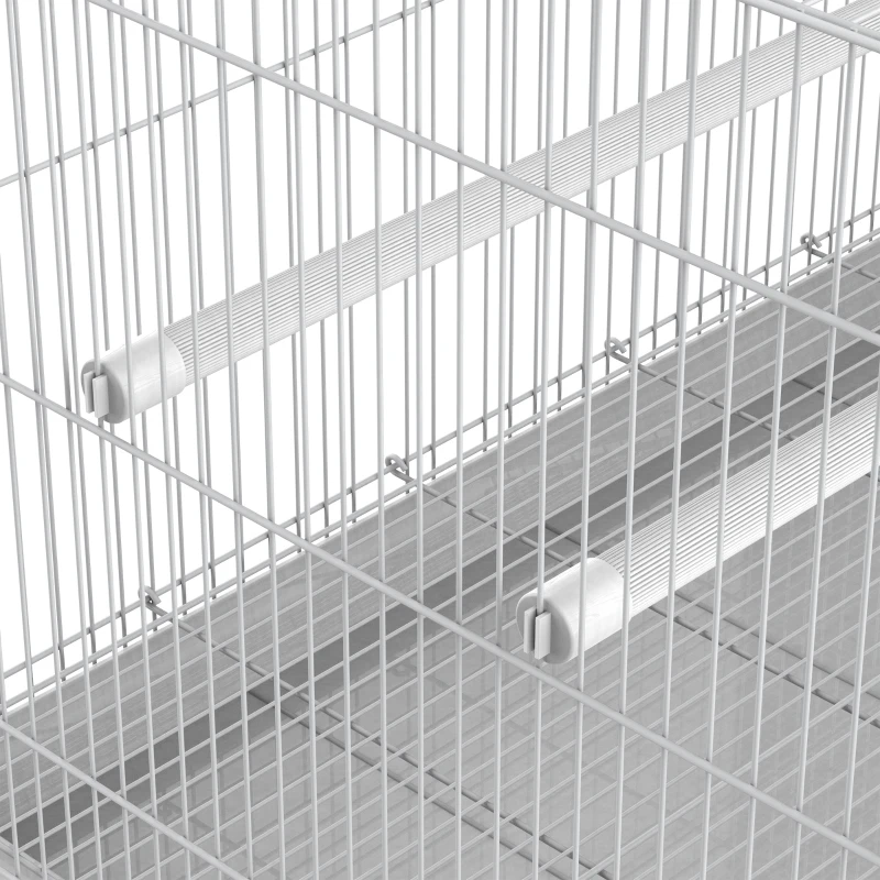 PawHut Bird Cage Bird House with Removable Tray Standing Perch Food Containers for Cockatoo Parrot Canary White