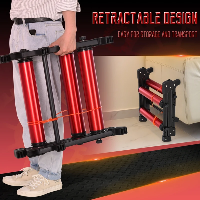 HOMCOM Bicycle Rollers Foldable&Adjustable Indoor Fitness Aluminum