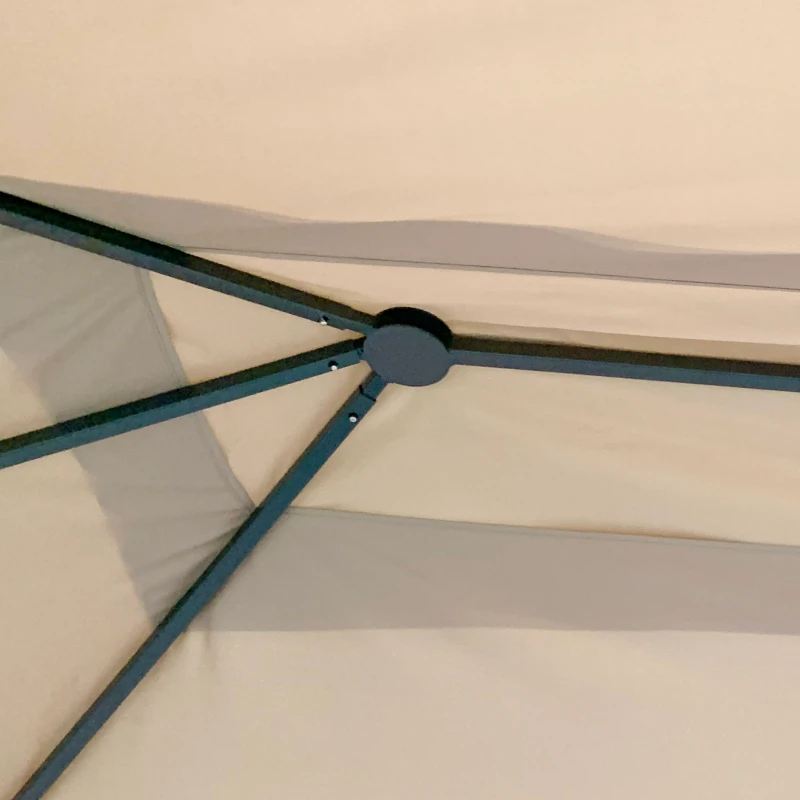 Outsunny Gazebo da Giardino 4x3m in Alluminio e Acciaio con Zanzariera e 4 Tende in Poliestere, Marrone