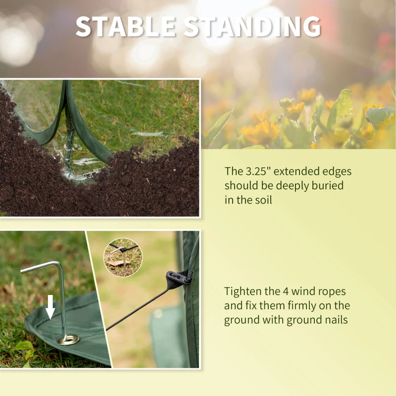 Outsunny 8' x 4' x 4' Portable Pop Up Greenhouse with zippered Doors & Portable Zipper Bag for Plants Outdoor, PVC Cover