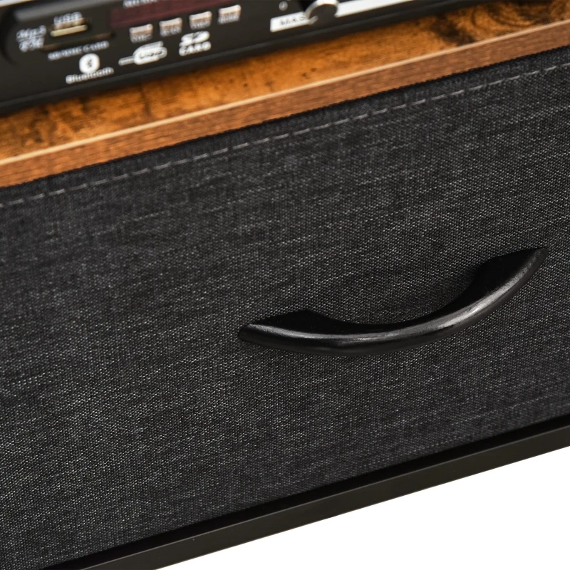 HOMCOM TV Cabinet for 47-inch TVs, TV Console Unit with 2 Foldable Linen Drawers, TV Stand with Shelving for Living Room, Entertainment Room, Rustic Brown