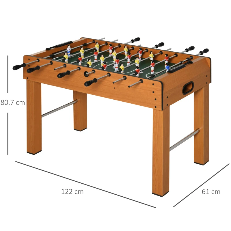 HOMCOM 1.2m/48" Wooden Soccer Foosball Table Heavy Duty for Arcades ,Pub, Game Room,8 Rods,2 Balls