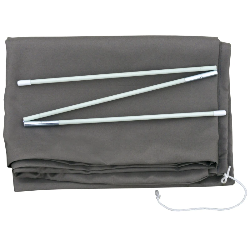 Outsunny Cantilever Umbrella Cover Outdoor Parasol Protector Weatherproof Garden Patio with Rod, Zipper - Deep Grey