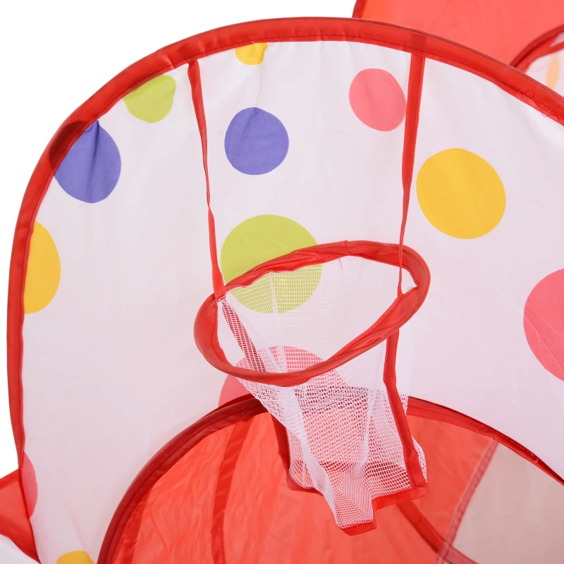 HOMCOM 3 in 1 Kids Pop Up House Play Tent set Ball Pit Easy Setup Mesh with Tunnel Gift