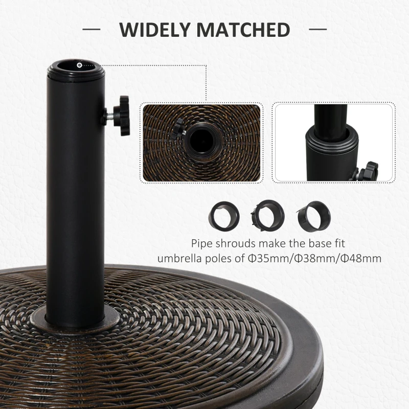 Outsunny Garden Round Umbrella Base Parasol Holder Elegant Design
