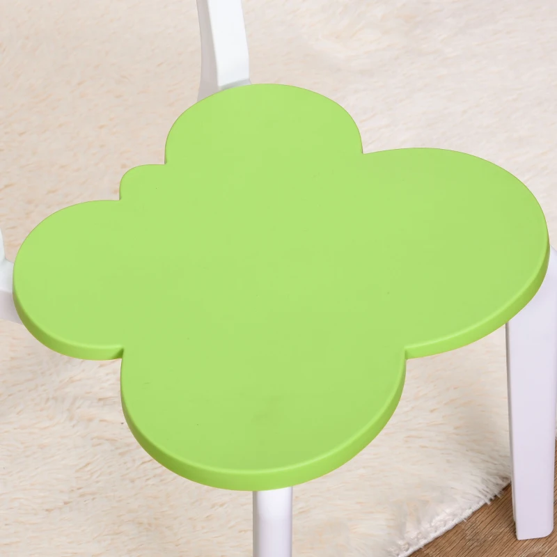 HOMCOM Kids Table and Chairs Set 3 Pieces Toddler Furniture Multi-usage Easy Assembly Cartoon Pattern Ideal for Arts & Crafts Snack Time Homeschooling Homework