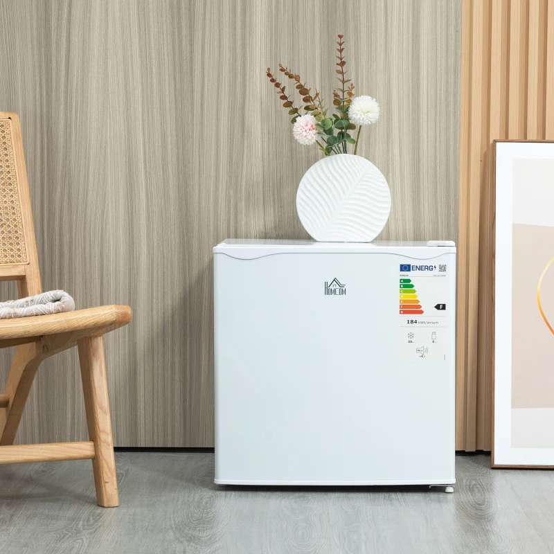 HOMCOM Mini Congelator 35L cu Raft Detasabil si Usa Reversibila, 47x44.2x48.8cm, Alb