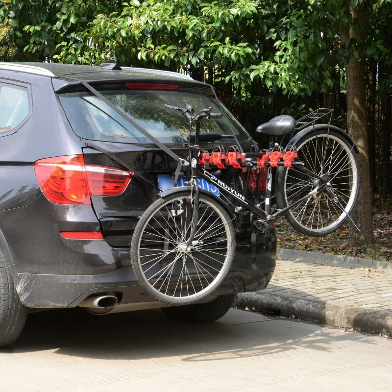 HOMCOM Deluxe Universal 3 Bike Carrier Trunk SUV Mount Bicycle Rack Travel