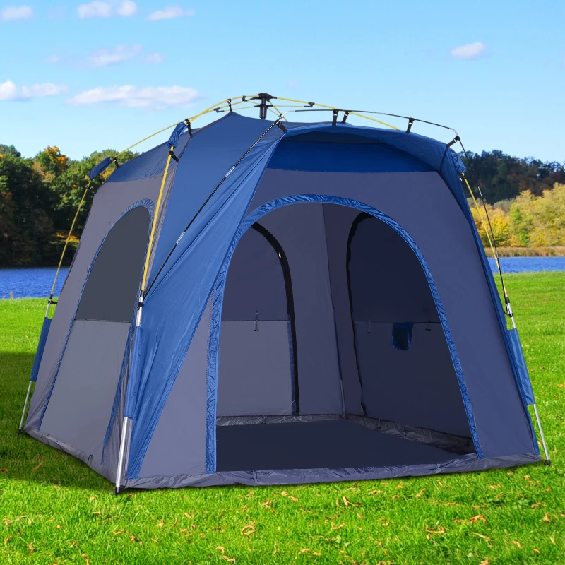 Outsunny Automatic Camping Tent 2 3 4 5 Person Backpacking Dome Shelter Portable