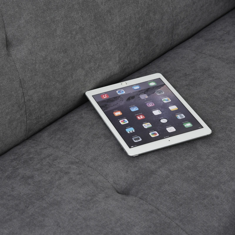 HOMCOM Sofa Bed Adjustable Back Velvet-Touch Padded Single Bed Recliner w/ Metal Feet Home Guest Comfort Compact Seat Furniture Grey