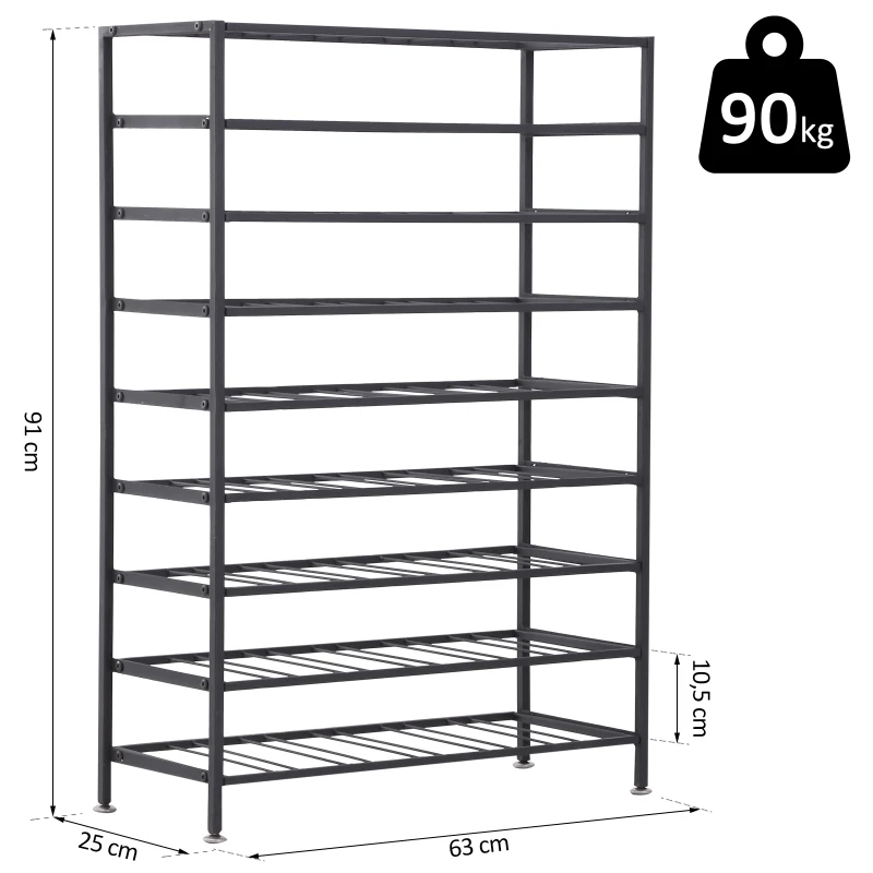 HOMCOM 54 Bottles Wine Rack 9-Tier Metal Holder Stand Display Organizer Storage Shelf Black
