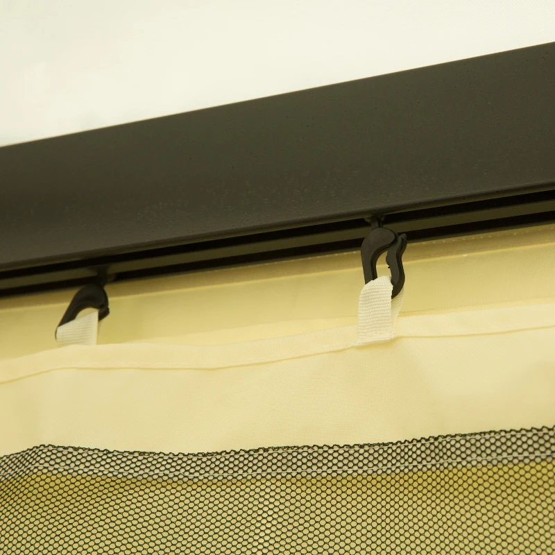 OUTSUNNY 10x13ft Aluminum Frame Gazebo Canopy Double Tier Garden Shelter with Netting and Curtains