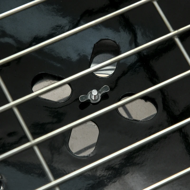 Outsunny BBQ houtskoolgrill met thermometer, zwart, 65 x 65 x 108 cm