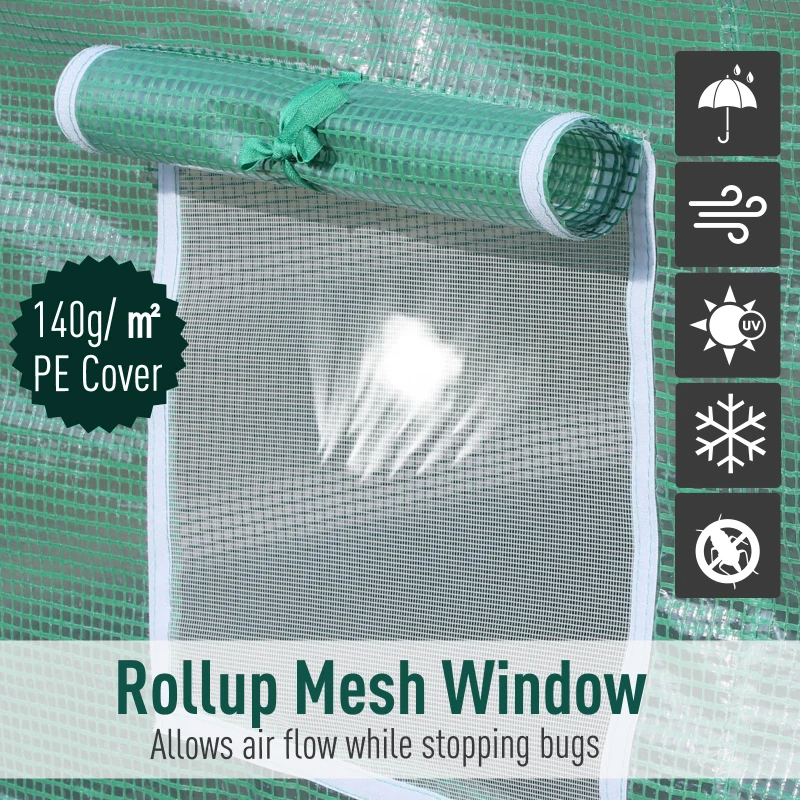 Walk-in Outdoor Tunnel Greenhouse Portable Warm House Backyard Planter Green