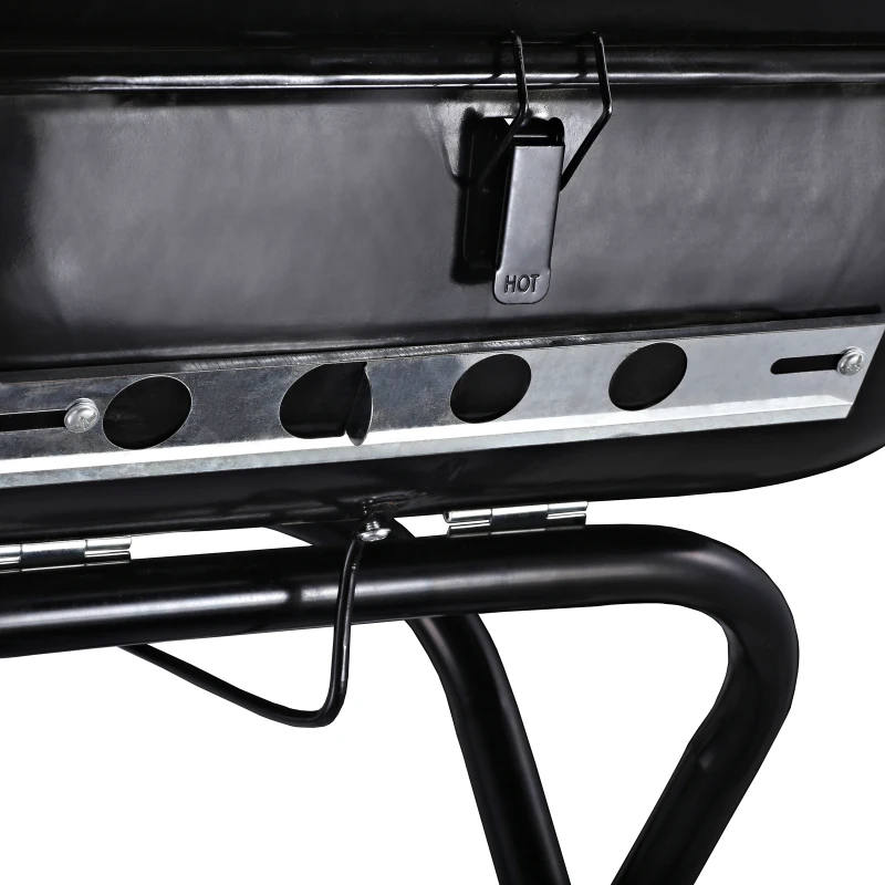 OUTSUNNY 22" Steel Porcelain Portable Outdoor Charcoal Barbecue Grill with Wheels, Black