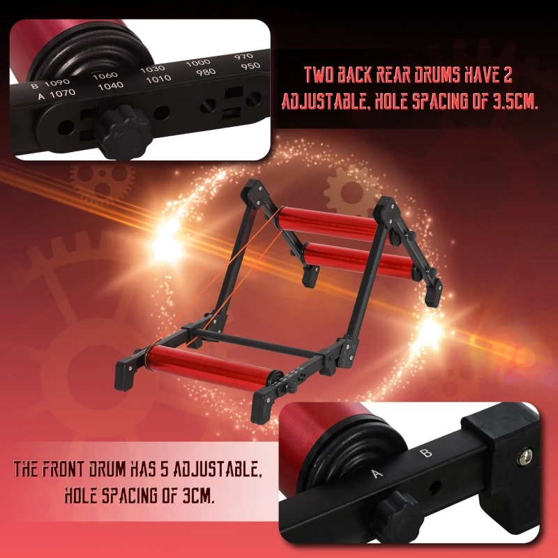 HOMCOM Bicycle Rollers Foldable&Adjustable Indoor Fitness Aluminum