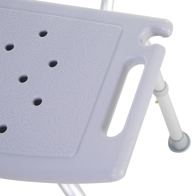 HOMCOM Shower Chair Bath Stool Bathtub Bench with Adjustable Seat Height Back Non-slip Feet for Elderly Pregnant Injured