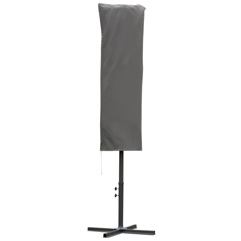 Outsunny Cantilever Umbrella Cover Outdoor Parasol Protector Weatherproof Garden Patio with Rod, Zipper - Deep Grey