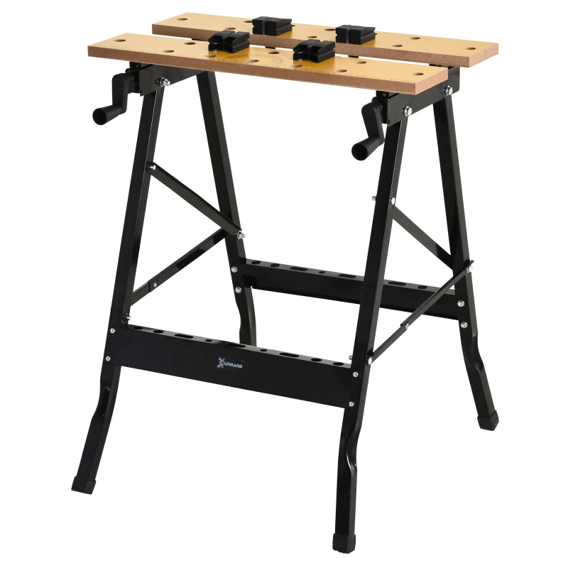 Durhand Foldable Portable Work Bench Clamping Style 70kg Steel Wood Cutting