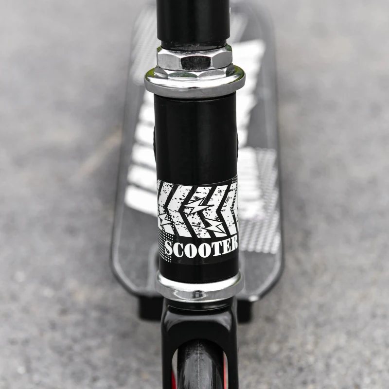 HOMCOM OUTDOOR PUSH STUNT SCOOTER 2 WHEEL FIXED BAR 360 DEGREE STREET KIDS CHILDREN ADULTS Black