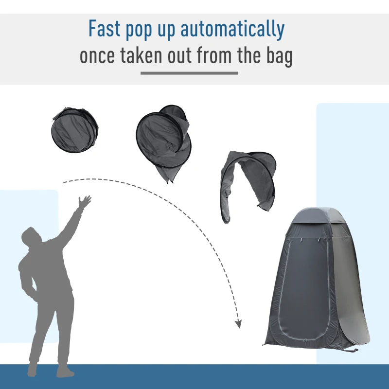 OUTSUNNY Pop Up Camping Shower Tent Portable Dressing Changing Room Black