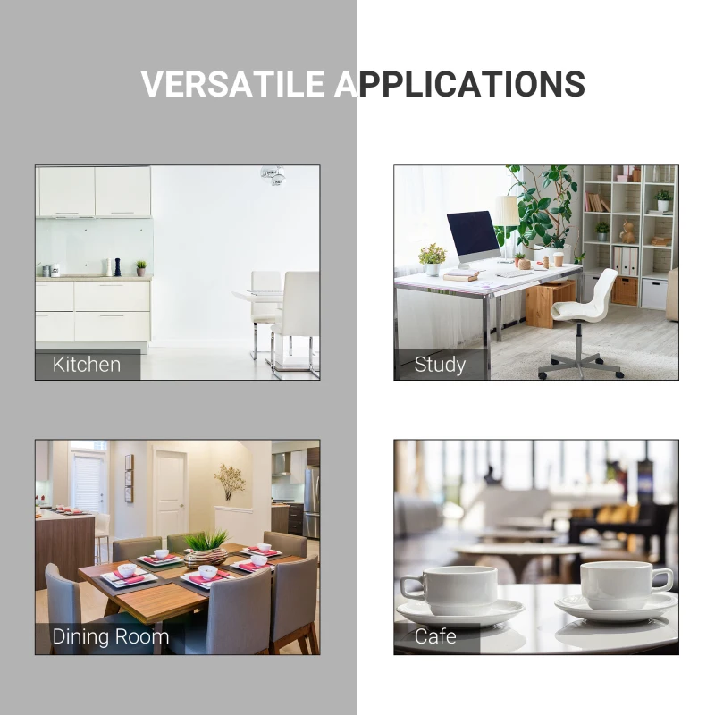 HOMCOM Set of 2 Dining Chairs Upholstered High Back Seat for Kitchen Living Room with Bent Metal Base, Grey