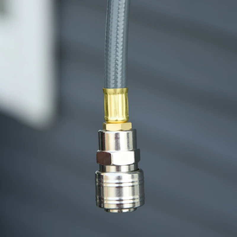 Enrollador de mangueras automático DURHAND de 20m + 194cm con conexión de Φ1/4'', de montaje en pared y giratorio en 180°, gris