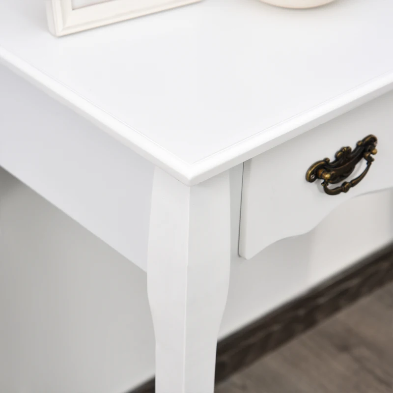 HOMCOM Vintage consoletafel bijzettafel dressoir 3 schuiflades massief hout