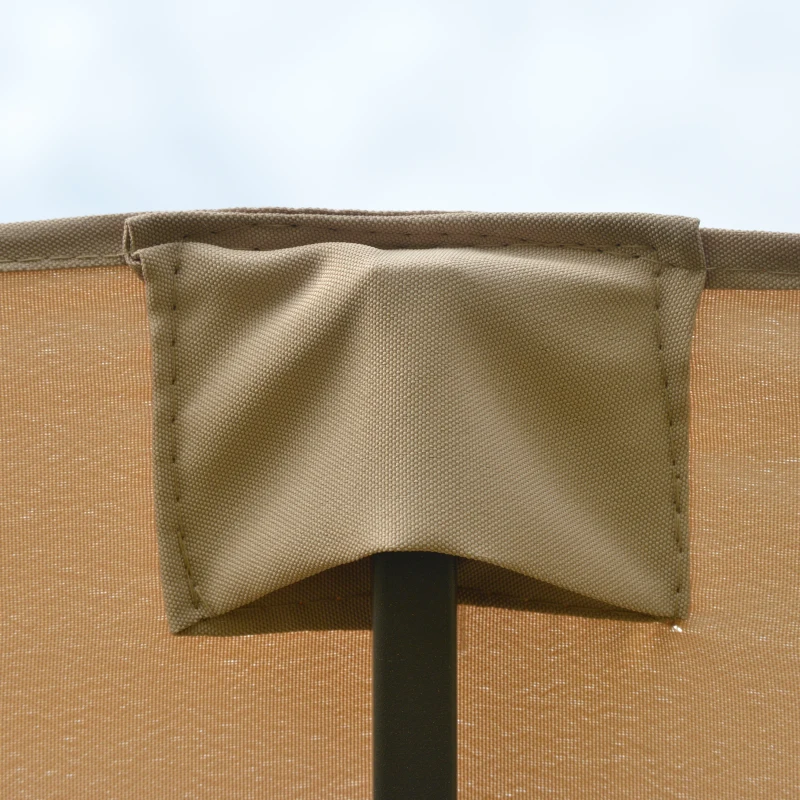 Outsunny Sombrilla Doble Parasol Grande 4,6x2,7m Sombrilla Jardín Patio con Manivela Manual Resistente al Agua y Protección Solar UV para Terraza Playa Piscina Arena